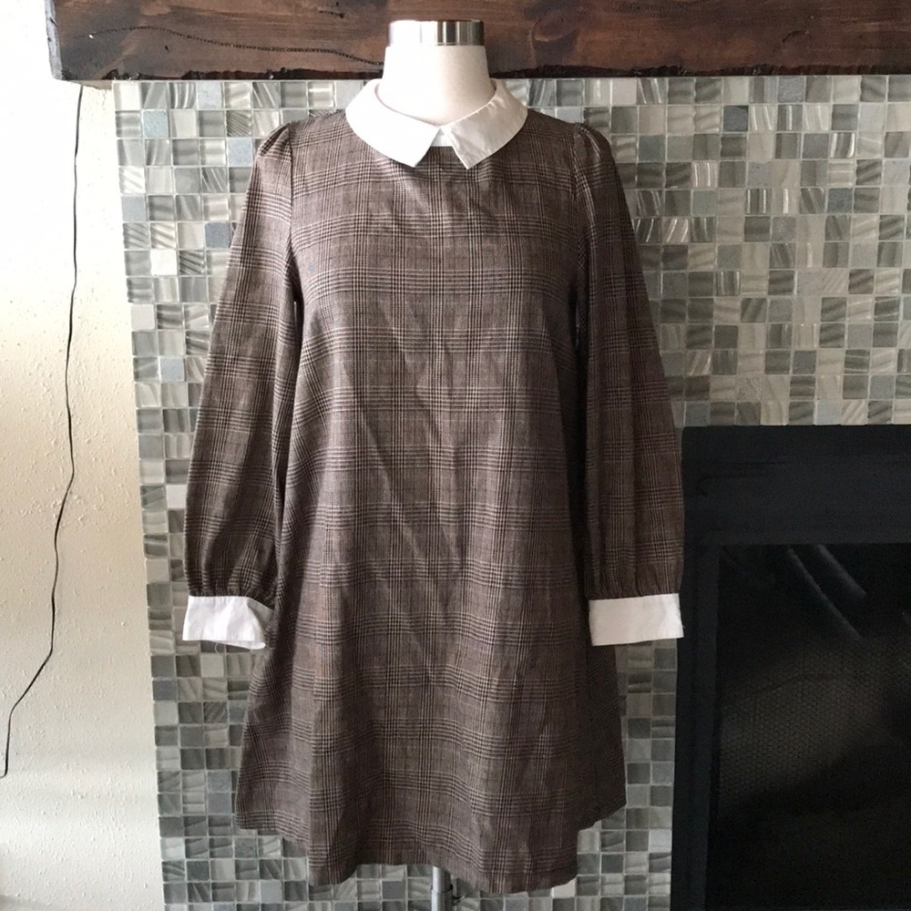 Mouth Valley plaid schoolgirl Collar Mini Dress S